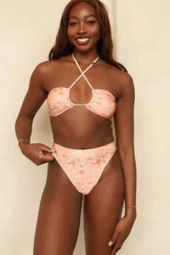 Hot Amalfi String Tie Bandeau Bikini Top Tops|Bandeau