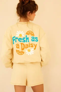 Hot Fresh As A Daisy Long Sleeve Crewneck Clothing