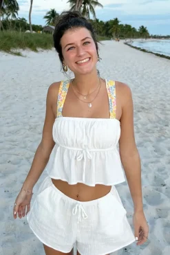 Clearance Hanna Strapless Top & Elastic Short Set Coverups|Clothing