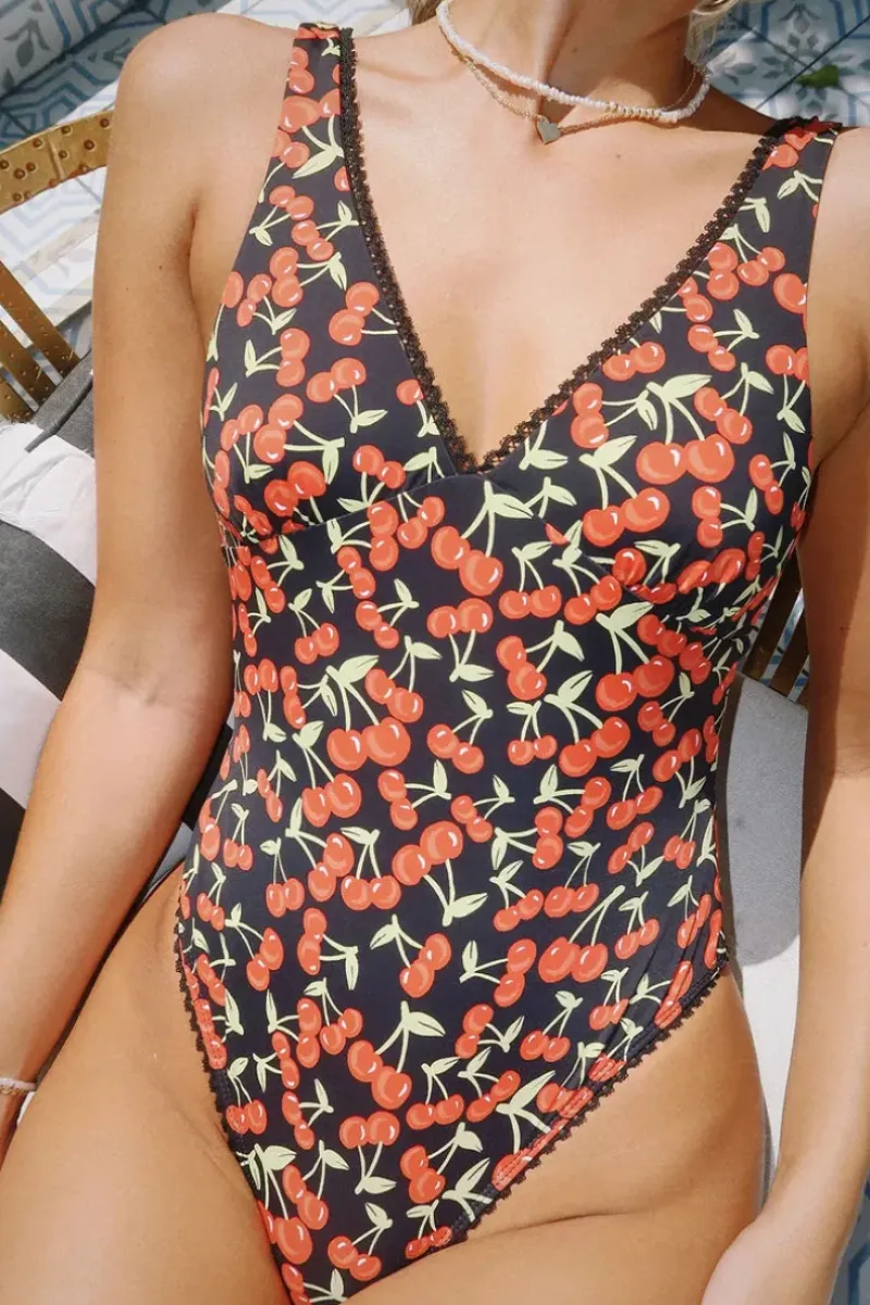 Hot Hefner V-Neck Ruffle One Piece One Piece|Moderate