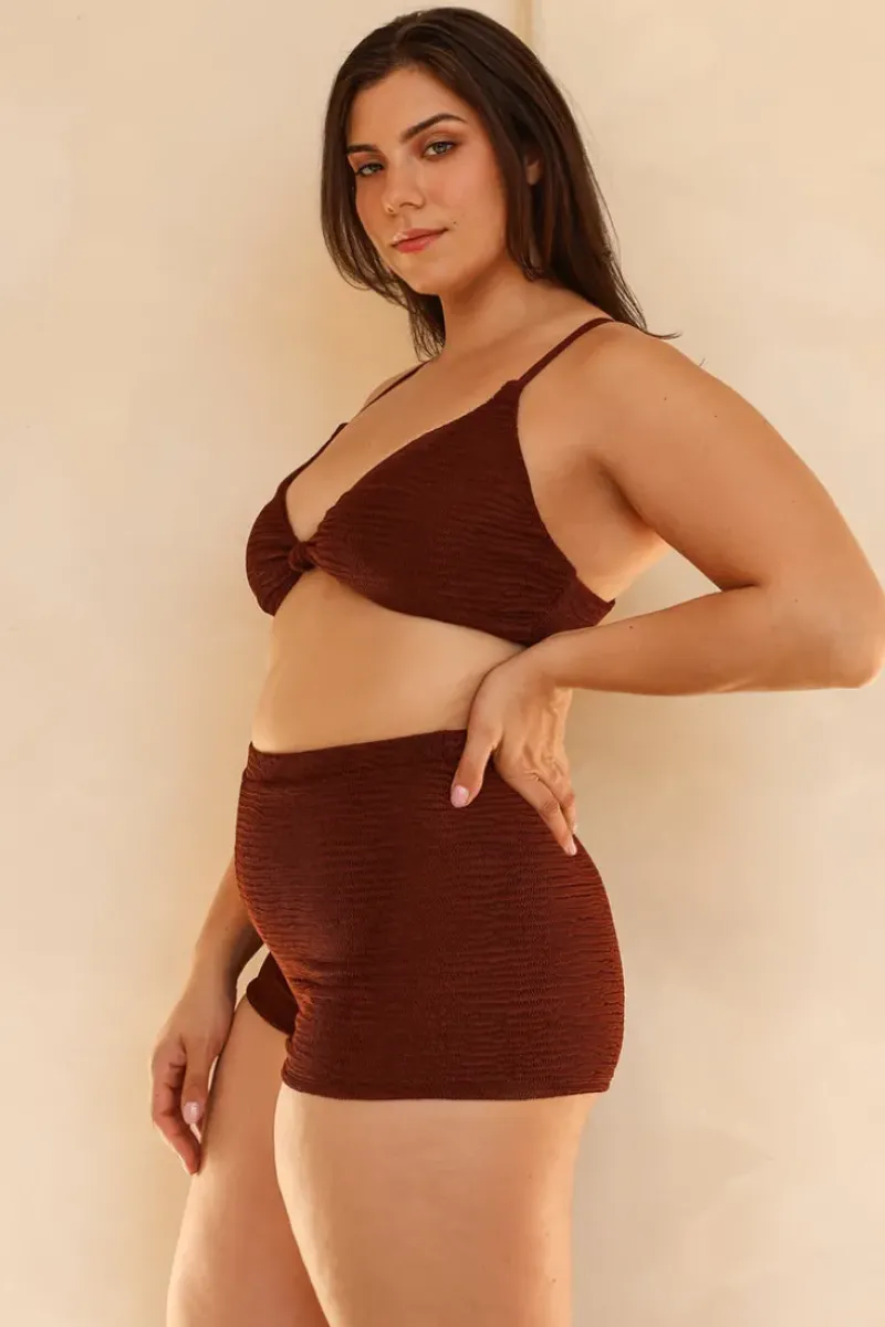 Clearance Mocha Crinkle Triangle Full Set Triangle|Sets