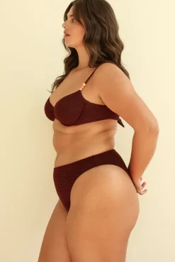 Online Mocha Crinkle Underwire Cheeky Set Underwire|Sets