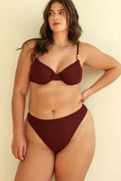 Online Mocha Crinkle Underwire Cheeky Set Underwire|Sets