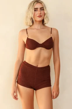 Outlet Mocha Crinkle Underwire Full Set Underwire|Sets