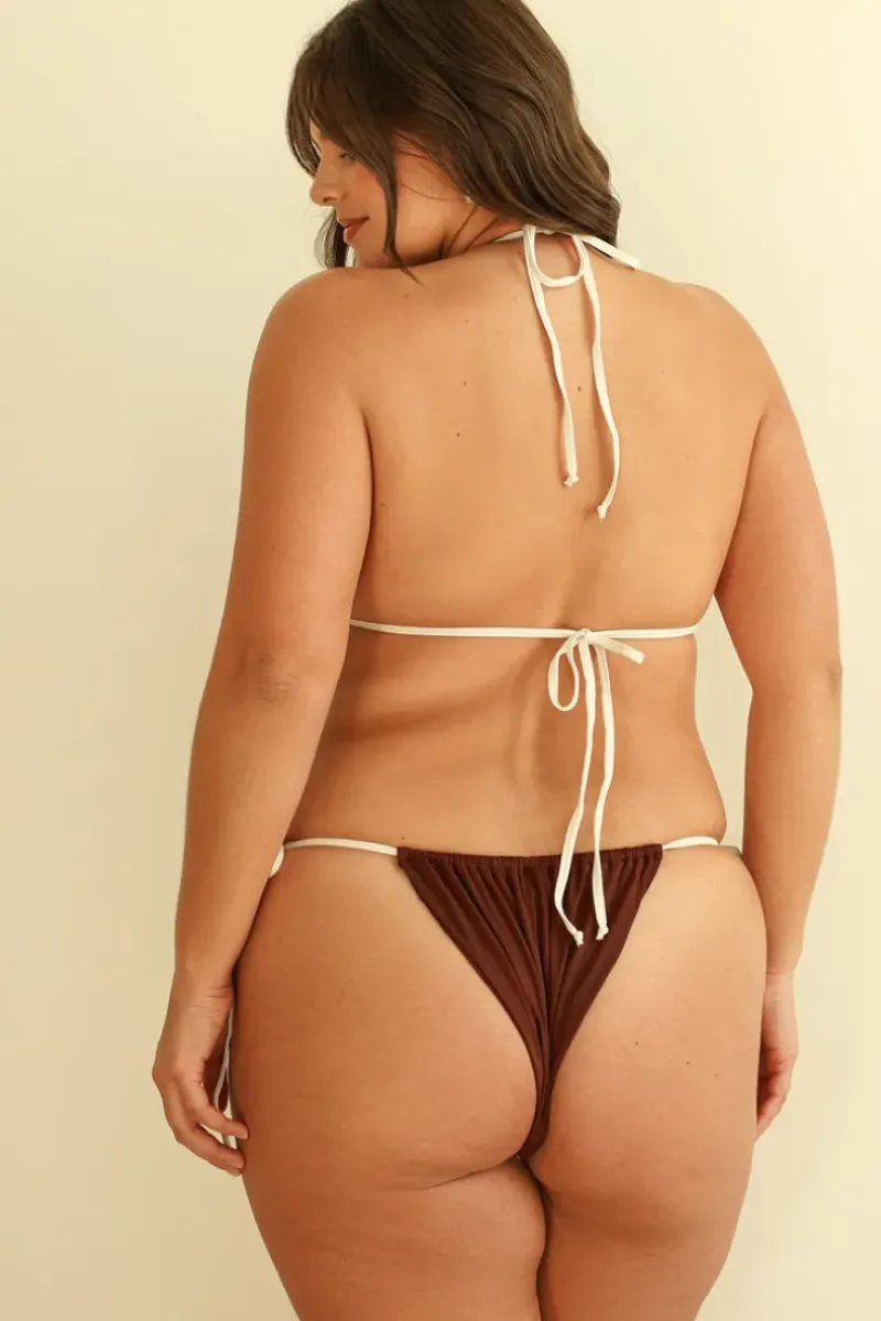 Clearance Mocha/Ivory Triangle Cheeky Set Triangle|Sets