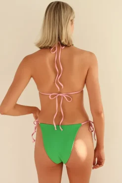 Hot Palm Tie Back Triangle Bikini Top Tops|Triangle