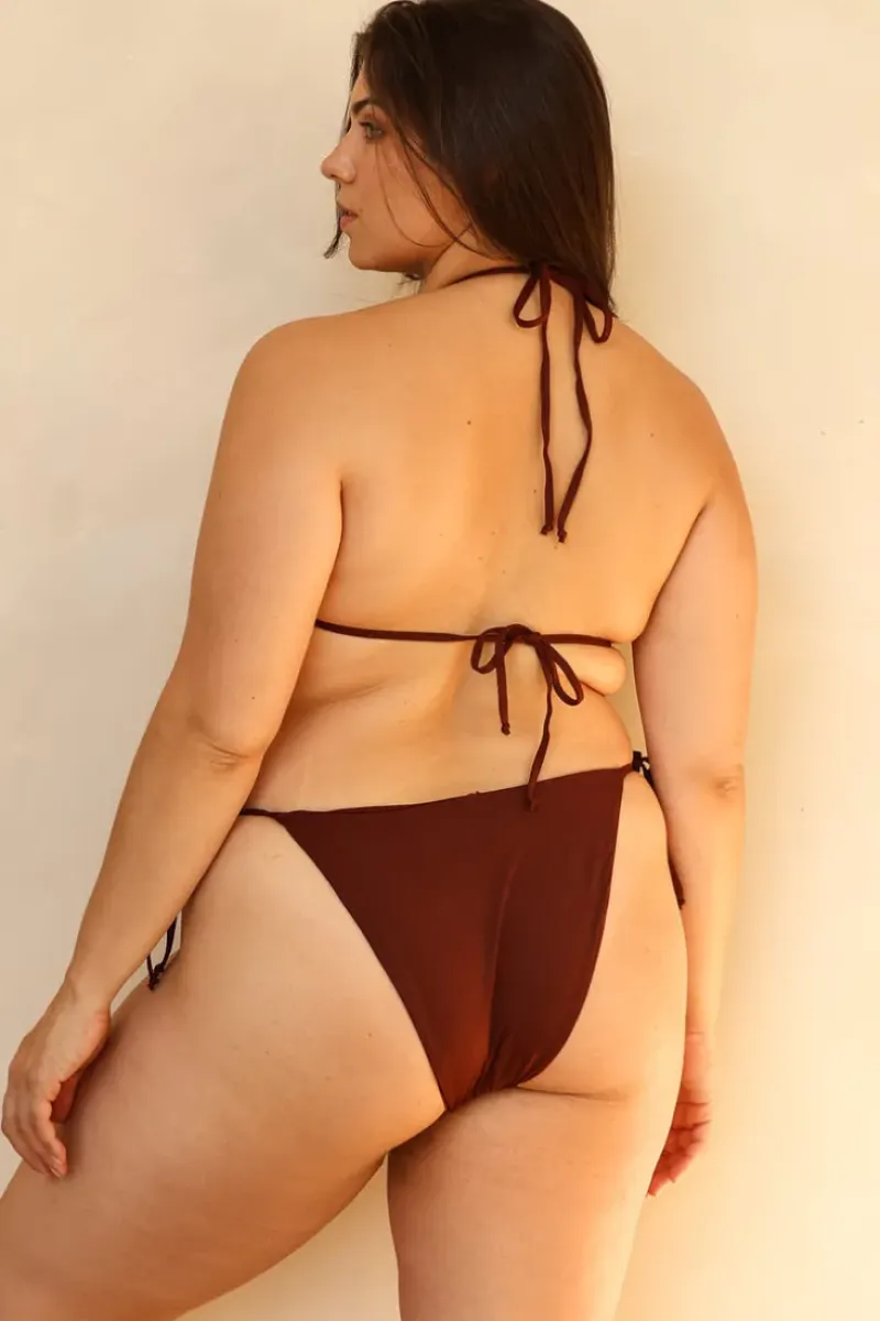 New Palm Tie Back Triangle Bikini Top Tops|Triangle