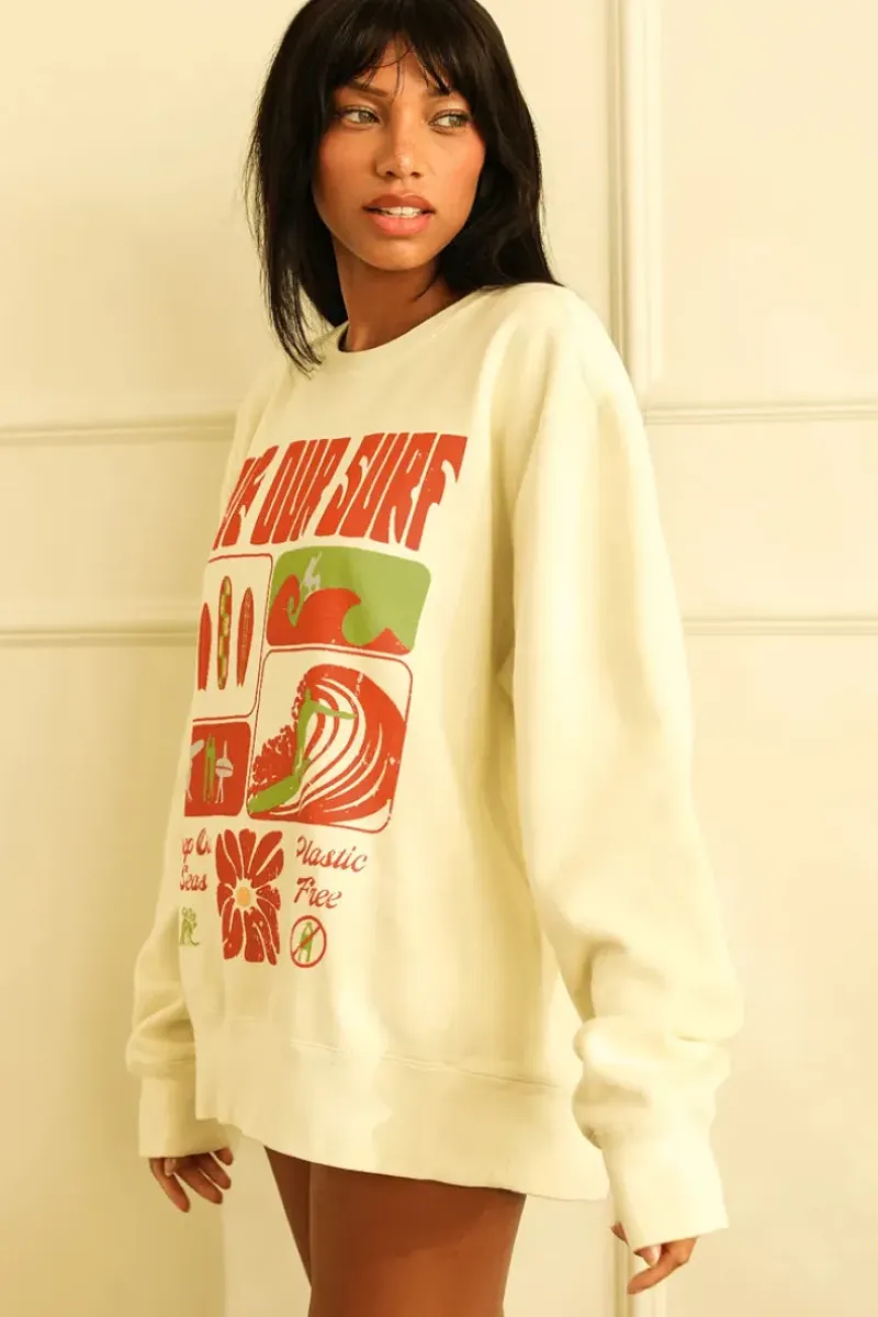 New Save Our Surf Long Sleeve Crewneck Clothing