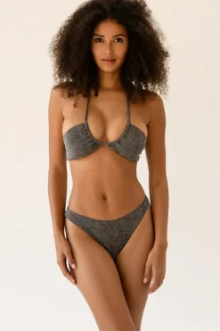 Fashion Sparkle Black Bandeau Thong Set Bandeau|Sets