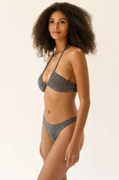 Fashion Sparkle Black Bandeau Thong Set Bandeau|Sets