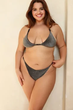 Best Sparkle Black Triangle Thong Set Triangle|Sets