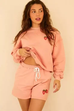 Online Strawberries High Rise Drawstring Sweat Short Clothing