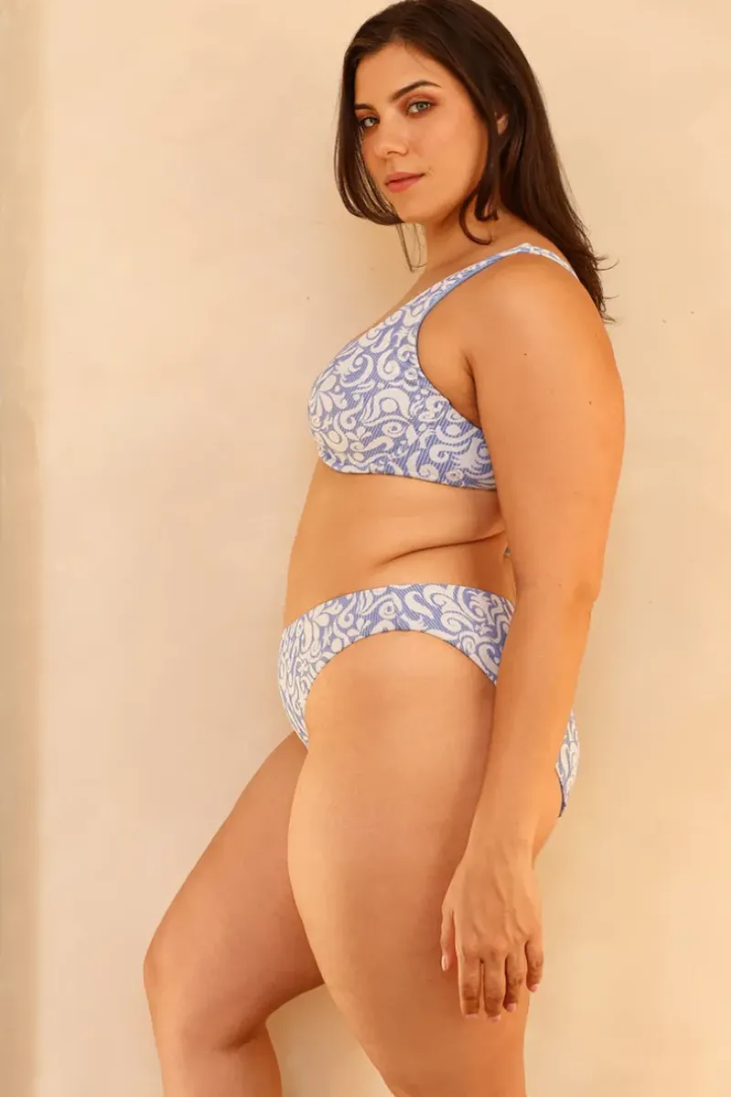 Outlet Twin Fin Blue Underwire Cheeky Set Underwire|Sets