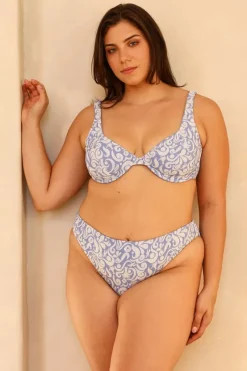Outlet Twin Fin Blue Underwire Cheeky Set Underwire|Sets