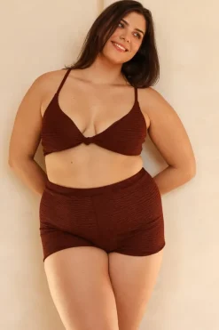 New Zen Knotted Triangle Bikini Top Tops|Triangle