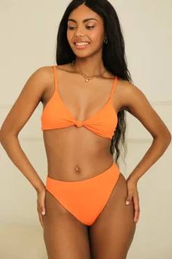 Fashion Zen Knotted Triangle Bikini Top Tops|Triangle